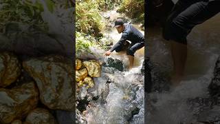 Found gold grains mixed with sand in a rock hole #gold #goldmining #treasuresearch #shorts
