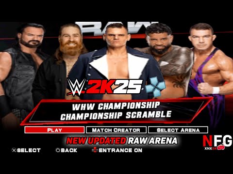 WWE 2K25 PSP: RAW Arena | 5-Man Match