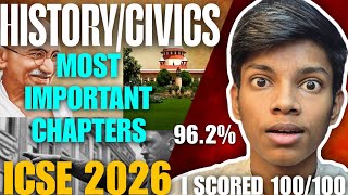 THESE CHAPTERS WILL COME IN HISTORY/CIVICS ICSE BOARD EXAM 2026 MUST WATCH 