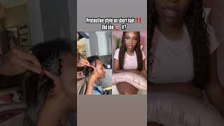Protective style on short hair! 🎯#shorthair  #protectivestyles #braids  #easyhairstyle