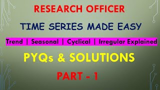RESEARCH OFFICER | TIME SERIES ANALYSIS PART-1|MCQs & SOLUTIONS|COMPONENTS OF TIME SERIES|KERALA PSC