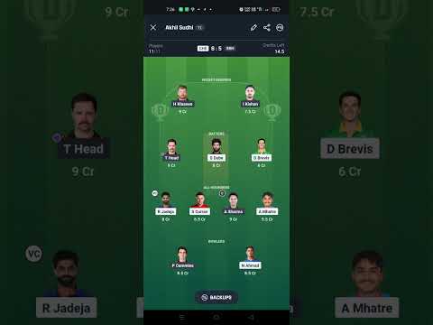 IPL 2025 | Dream 11 prediction | CSK VS SRH | Today Dream 11 prediction