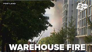 LIVE: Large fire erupts at vacant warehouse in Portland