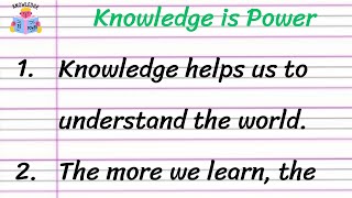 Knowledge is Power 10 Lines Essay Writing in English || Short Essay on Knowledge is Power