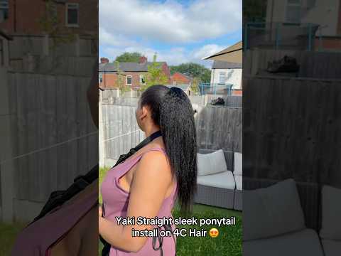 4C hair ponytail install 🥰 #naturalhair #ponytail #4chair #sleekponytail #hairstyles #homeservice