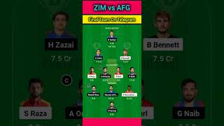 ZIM vs AFG Dream11 Team Prediction #todaydream11team #dream11teamprediction #dream11team #dream11