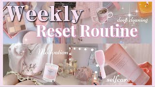 Weekly Reset Routine 🎀 wonyoungism motivation, selfcare, cleaning, declutter (aesthetic Vlog)