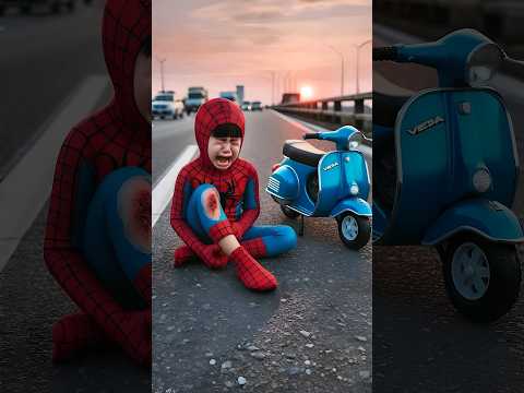 Spider-Man falls off a Vespa motorbike #avengers​ #ironman​ #sirenhead​ #shorts​