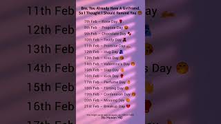 Valentine’s Week & Anti-Valentine’s Week Full List 2026 | Feb Special Days for Couples & Singles 🌹💔
