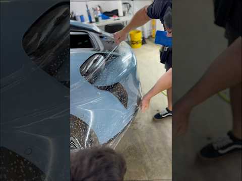 How to install paint protection film to front of car | PPF install on Porsche ￼#cardetailing #cars