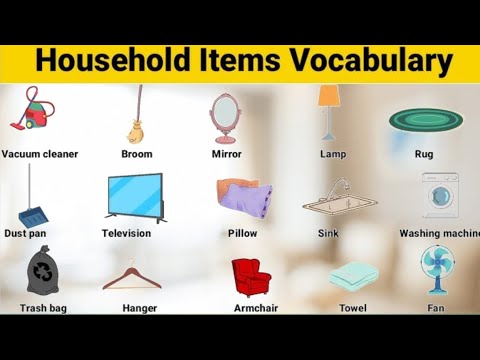 Household vocabulary name in English Urdu |Household items hindi mein | گهریلو چیزوں کے نام اردو میں
