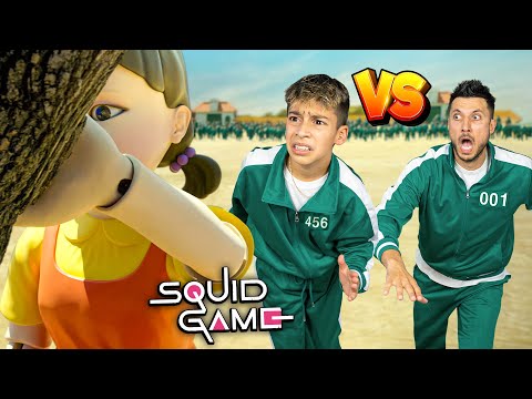 SQUID GAME Red Light Green Light Challenge! **SON vs DAD**