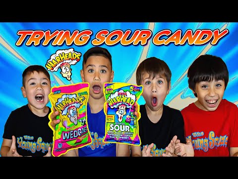 Kids Reaction Trying Sour Candies! *Candy Warheads*