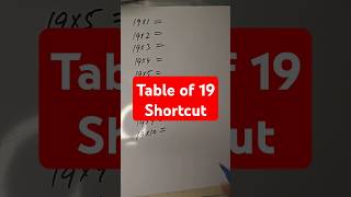 #table19 #shortesttrick #fastmath #mathstricks #maths #trending #shorts #viral