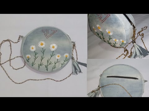 Lovely Beautiful Handmade embroidery Denim bags Diy / purane jeans se beautiful Denim bags tutorial