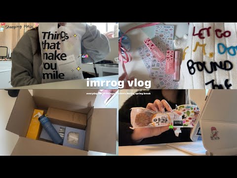 VLOG:大学生春休みの日常🍀📄🆕Qoo10購入品、DAISO.フライングタイガー購入品紹介、編集、棚の中模様替え🛋️