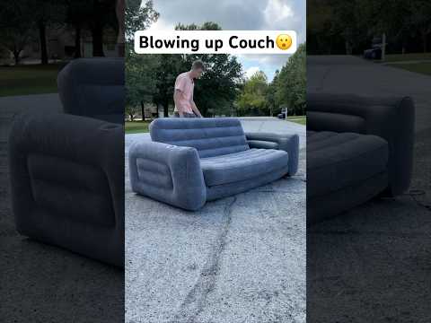 Inflating an inflatable couch until it blows #shorts