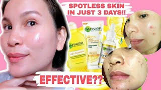 SPOTLESS SKIN IN JUST 3 DAYS??TRYING OUT GARNIER VITAMIN C SERUM BOOSTER|celineaguilar