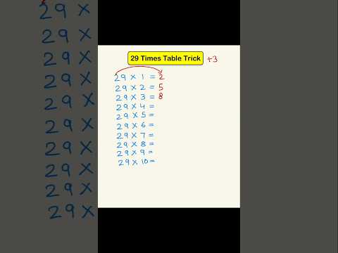 29 Table Trick #maths #mathstricks #tables #mathtables #shortvideo #shorts #mathshorts #mathsclass