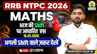 RRB NTPC 2026 | RRB NTPC 16 March Maths Paper Analysis | RRB NTPC Paper Analysis Today