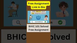 Download IGNOU BHIC 101 Solved Free Assignment 2024-25  #ignou