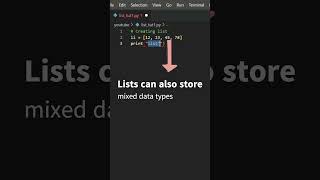 How to Create a List in Python #shorts #short
