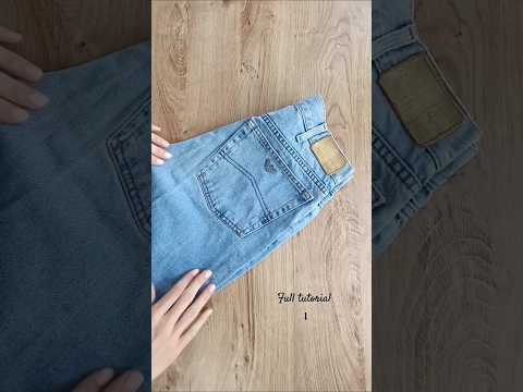 Sewing clothes out of JEANS 🩷 ASMR video 🩷 DENIM MINI SKIRT #thrifting #asmr #sewing