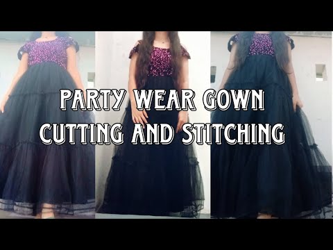 DIY this beautiful Designer dress/ beautiful frill frock cutting and stitching #princessdress #gowns