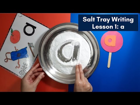 Salt Tray Writing | Lesson 1: Phonic a |  Montessori Homeschool Curriculum by Junior Scholars