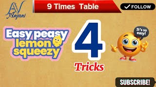 Easy 9️⃣ times Table | Math tricks and Tips | #multiplicationtable #freemath #trending #viralvideo