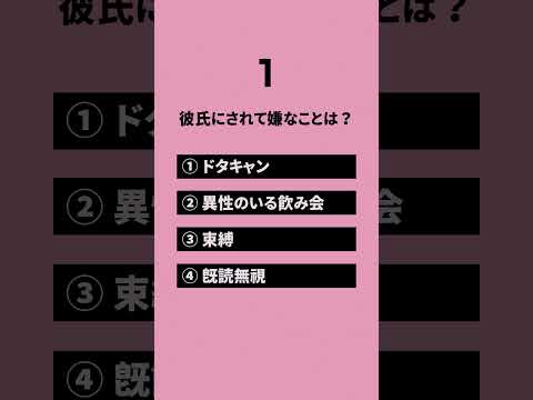 恋愛クイズ　彼氏・彼女への不満　　　　　　　　#恋愛相談 #恋愛テク #恋愛相談 #恋愛 #恋愛の悩み #恋愛心理学 #彼氏 #カップル #彼女