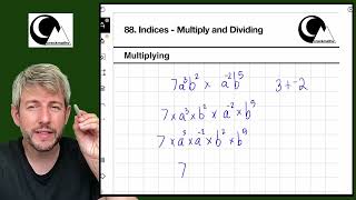 Laws of Indices - Multiplying and Dividing: Tutorial for Foundation GCSE Maths - Explained with Care