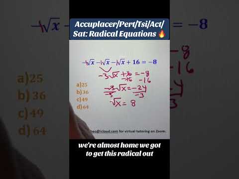 Accuplacer/Digital Sat: Can you solve this radical equation?🔥#brainteaser #maths #canyousolve #fyp