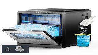 Crescent Ice Maker Countertop 35Lbs 24H Clear Ice Maker with Self Cleaning & Timer
