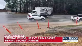 Storm damage closes NC 55 in southern Wake County