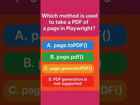 How to Generate a PDF in Playwright? | Playwright Quiz #shorts