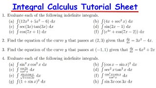 Integral Calculus  - Tutorial Sheet 9 Solutions