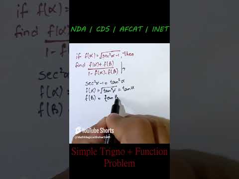 Nice Trigonometry +Functions | Simple Approcah | NDA | CDS | AFCAT #maths #mathproblem #exam