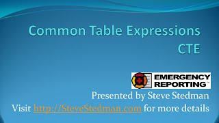 Using a Common Table Expression Instead of a Derived Table (SubQuery)