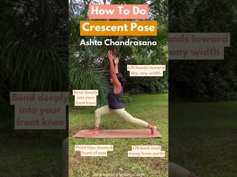 How To Do Crescent Pose 💓 Strength Building Yoga Pose #yogaathome