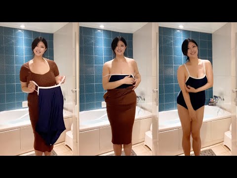 【ノーブラ】Kカップが久しぶりにスク水着てみたら...