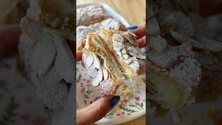 Homemade EASY almond croissants! A quick crispy treat with puff pastry and TJ’s new almond paste!
