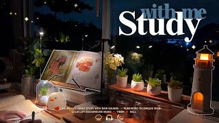 ✨3-HOUR • Midnight Study With Me • Rain sounds☔+ Calm Lofi bgm • Pomodoro 50-10 • Day357🪴