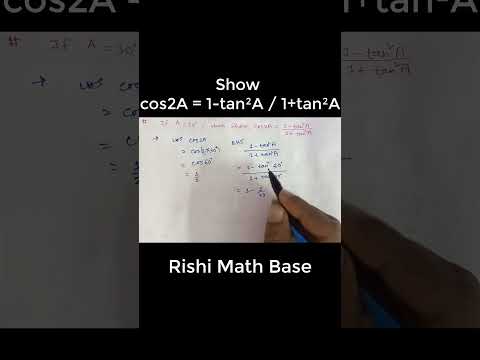 Quick Proof: The cos2A Identity #shorts #youtubeshorts #rishimathbase