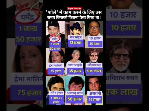 ' शोले ' फिल्म में किसको कितना पैसा मिला 😱👈 1975 में किसे कितना मिला ? #shorts #ytshorts #shole #gk