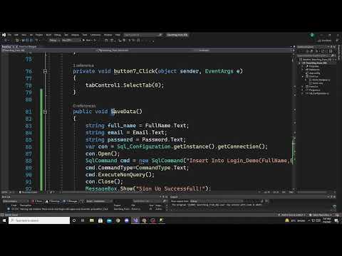 LogIn/SignUp Using SQL DataBase C#