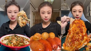 Mukbang #132:Eat seafood 🦞🍢 oysters 🦪 egg 🥚 Mongolia sausage 🌭 rib boil #mukbang #yummy #delicius