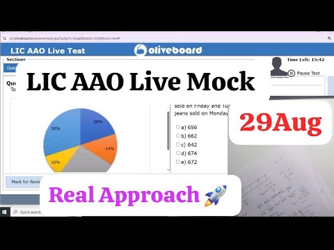🎯Oliveboard LIC AAO Live Mock test 📚✍️29Aug, Share your Score 📝👆, How to attempt mock test 🗒 
