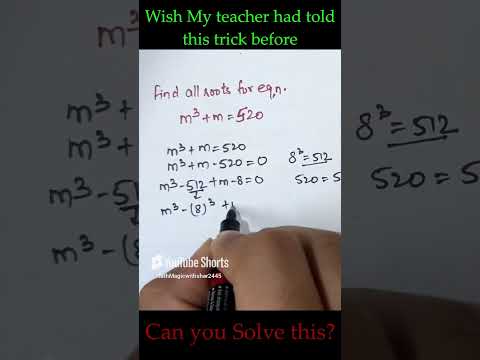 Simple Cubic Equation   You should know this trick
