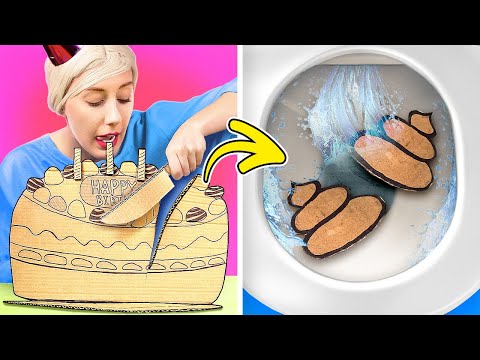 Oh no! I Ate Cardboard Cake! 🎂 *Rainbow Inside Out 2 Sweet Joy Cake Decoration*